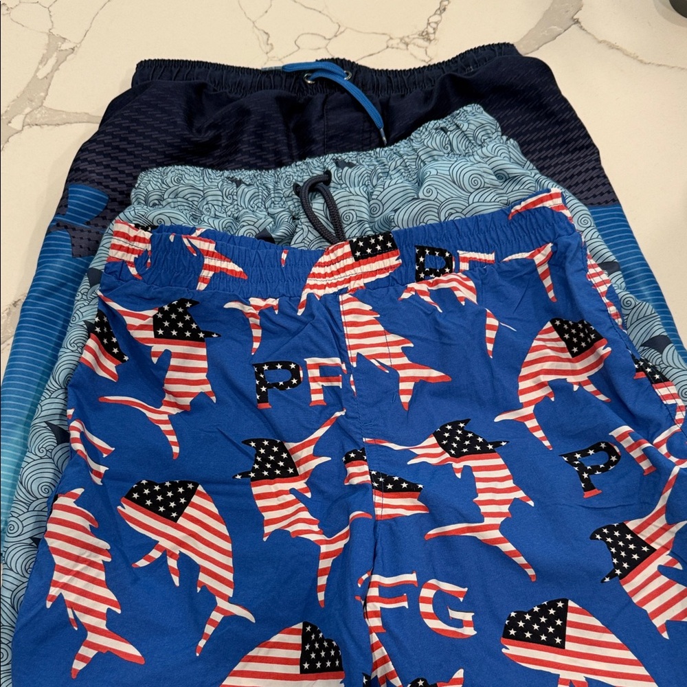 Kids Blue Patriotic Shark Pajama Shorts - Comfortable Sleepwear